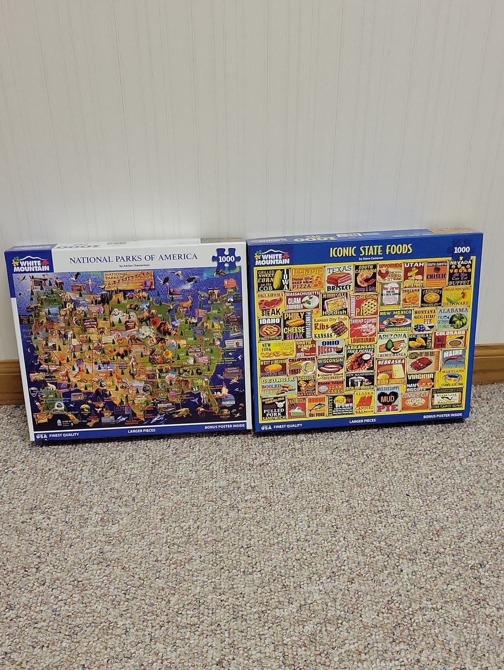 White Mountain 1000-Piece Puzzle - National Parks of America Iconic State Foods